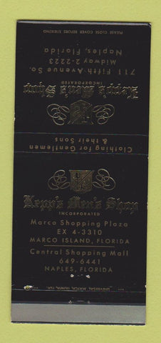 Matchbook Cover - Kepp's Men's Shop Marco Island Naples FL 30 Strike