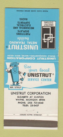 Matchbook Cover - Unistrut Corp Wayne MI 30 Strike