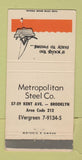 Matchbook Cover - Metropolitan Steel Brooklyn NY  30 Strike
