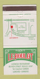 Matchbook Cover - Le Boulot Restaurant Bexley Kent UK 30 Strike