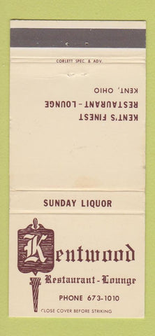 Matchbook Cover - Kentwood Restaurant Kent OH WEAR 30 Strike
