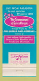 Matchbook Cover - Quaker Oats Rose Bowl Parade Pasadena CA 1959 ABC TV 30 Strike