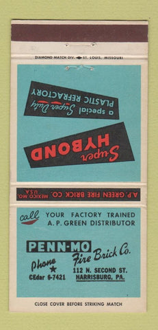 Matchbook Cover - Penn Mo Fire Brick Harrisburg PA 30 Strike