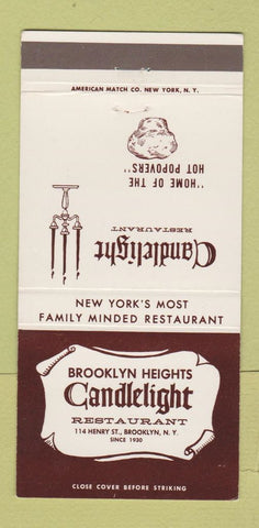 Matchbook Cover - Brooklyn Heights Candlelight Brooklyn NY popovers 30 Strike