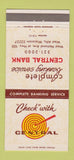 Matchbook Cover - Central Bank West Allis WI WEAR 30 Strike