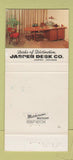 Matchbook Cover - Jasper Desk Company Office Furniture Jasper IN 30 Strike