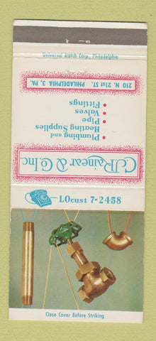 Matchbook Cover - CJ Rainear Plumbing Heating Supply Philadelphia PA 30 Strike
