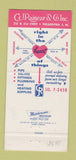 Matchbook Cover - CJ Rainear Plumbing Heating Supply Philadelphia PA 30 Strike