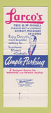 Matchbook Cover - Larco's Detroit MI restaurant 30 Strike