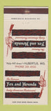 Matchbook Cover - Fox and Hounds Hubertus WI 30 Strike