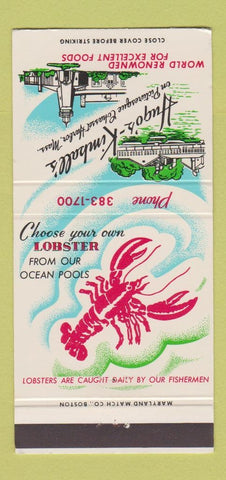 Matchbook Cover - Hugo's Kimball's Cohasset Harbor MA restaurant 30 Strike