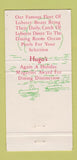 Matchbook Cover - Hugo's Kimball's Cohasset Harbor MA restaurant 30 Strike