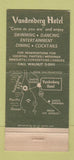 Matchbook Cover - Vanderberg Hotel Santa Maria CA 30 Strike