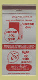 Matchbook Cover - Electric Flash American Speedlight Middle Village NY 30 Strike