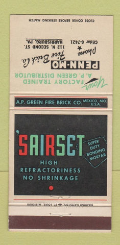 Matchbook Cover - Penn Mo Fire Brick Harrisburg PA 30 Strike