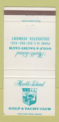 Matchbook Cover - Marble Island Golf Yacht Club Colchester VT 30 Strike