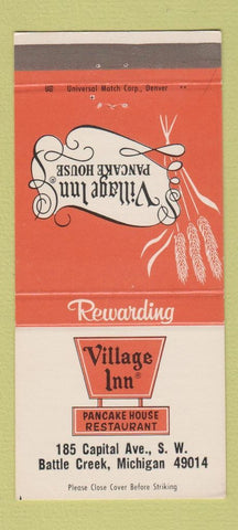 Matchbook Cover - Village Inn Pancake House Battle Creek MI 30 Strike