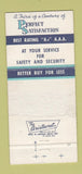 Matchbook Cover Public Service Insurance Everett Yaps Milford CT WORN 30 Strike
