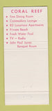 Matchbook Cover - Coral Reef St Petersburg Beach FL 30 Strike