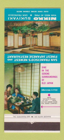 Matchbook Cover - Nikko Sukiyaki Japanese San Francisco CA 30 Strike