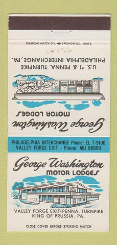 Matchbook Cover - George Washington Motor Lodges King of Prussia PA 30 Strike