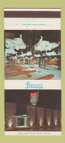 Matchbook Cover - Larco's Detroit MI restaurant 30 Strike