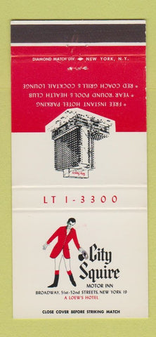 Matchbook Cover - City Squire Motor Inn New York City 30 Strike
