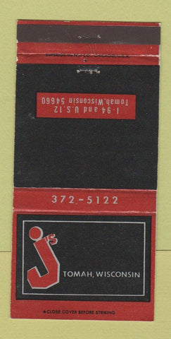 Matchbook Cover - J's Tomah WI oil gas  30 Strike