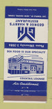 Matchbook Cover - George & Harry's Restaurant New Haven CT 30 Strike