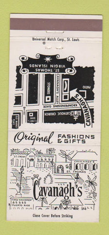 Matchbook Cover - Cavanagh's St Thomas Virgin Islands Clothes 30 Strike