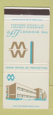 Matchbook Cover - Midwest Life Insurance Lincoln NE 30 Strike