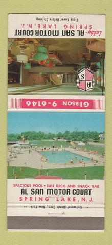 Matchbook Cover - Al San Motor Court Spring Lake NJ 30 Strike