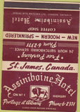 Matchbook Cover - Assiniboine Hotel St James BC Buffalo 40 Strike