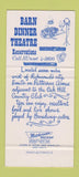 Matchbook Cover - Barn Dinner Theatre Richmond VA 30 Strike