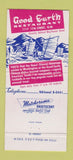 Matchbook Cover - Good Earth Chinese Restaurant Washington DC 30 Strike