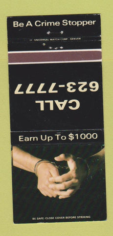 Matchbook Cover - Crime Stoppers Denver Colorado 30 Strike