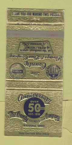 Matchbook Cover - Country Savings and Loan Ravenna OH WEAR 30 Strike