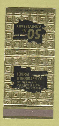 Matchbook Cover - Federal Lithograph Washington DC WEAR 30 Strike