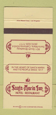 Matchbook Cover - Santa Maria Inn Hotel CA 30 Strike