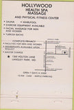Matchbook Cover - Hollywood Health Spa Langley Park MD girlie massage 40 Strike
