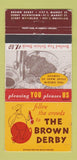 Matchbook Cover - The Brown Derby Waterloo ON WORN 30 Strike