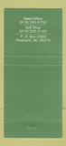 Matchbook Cover - Pinewild Country Club Pinehurst NC 30 Strike