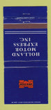 Matchbook Cover - Holland Motor Express Trucking MI 30 Strike