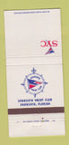 Matchbook Cover - Sarasota Yacht Club FL #2 30 Strike