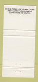 Matchbook Cover - Restaurant Cafe de la Paix Quebec QC 30 Strike