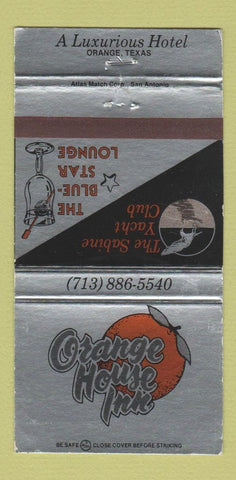 Matchbook Cover - Orange House Inn Hotel Orange TX Yacht Club Sabine 30 Strike