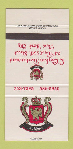 Matchbook Cover - L'Aiglon Restaurant New York City 30 Strike