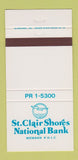 Matchbook Cover - St Clair Shores National Bank MI 30 Strike