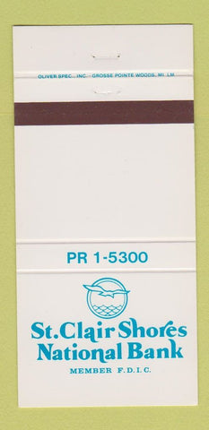Matchbook Cover - St Clair Shores National Bank MI 30 Strike