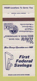 Matchbook Cover 1st Federal Savings Radcliff Bardstown Munfordville KY 30 Strike